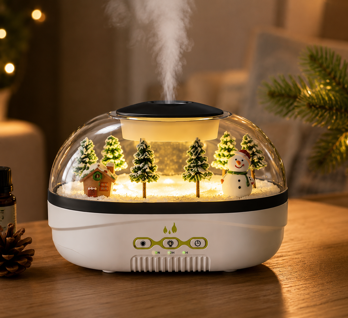 Diffuseur Boule à Neige - Veilleuse LED
