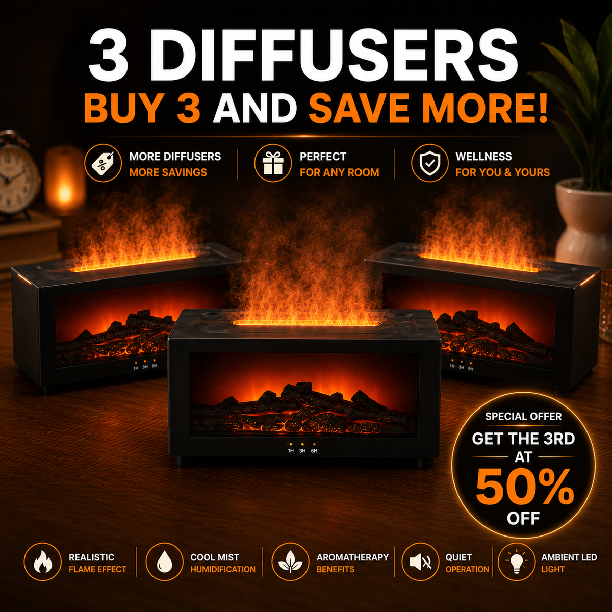 Diffuseur Flamme USB avec Télécommande