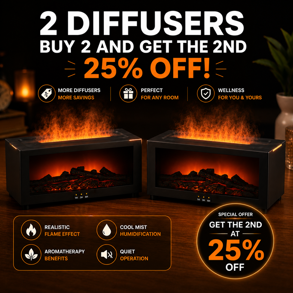 Diffuseur Flamme USB avec Télécommande